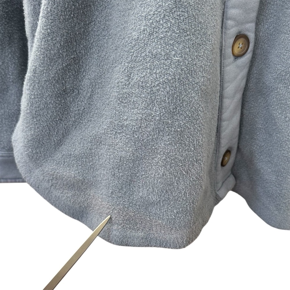 NWT Salt Life Shacket Hoodie Jacket Blue Button Front Women’s Size Medium *Flaw - Picture 3 of 6